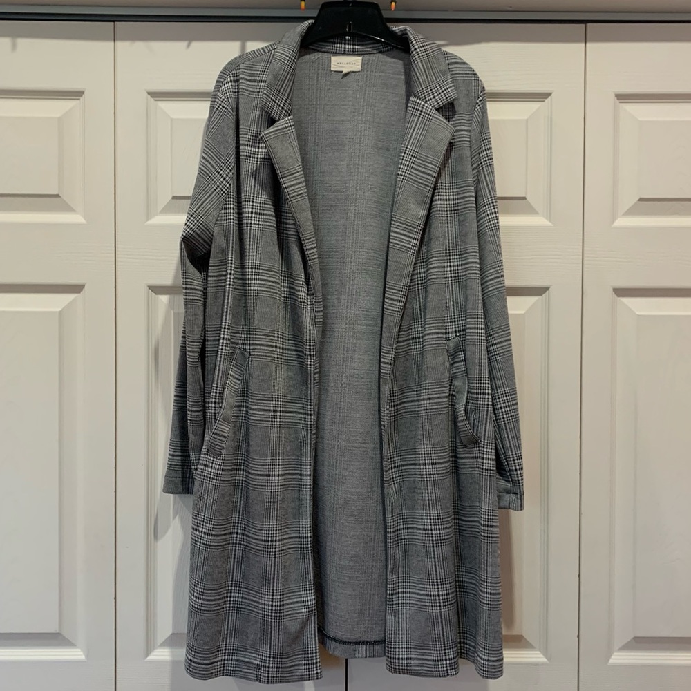 Stylish Black and White Trench Coat